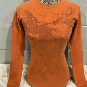 Harley-Davidson Women's Burnt Orange Long Sleeve Top